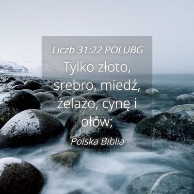 Picture 04 - Liczb 31:22 POLUBG - Tylko złoto, srebro, miedź, żelazo, cynę i - Bible Verse Picture