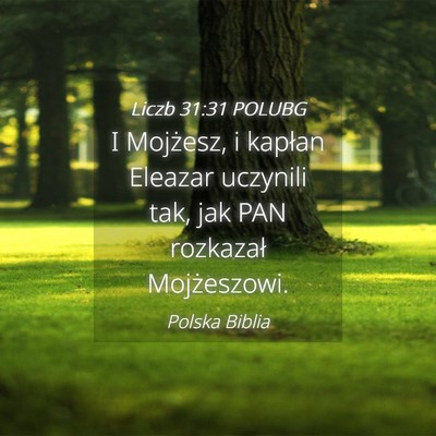 Picture 04 - Liczb 31:31 POLUBG - I Mojżesz, i kapłan Eleazar uczynili tak, jak - Bible Verse Picture