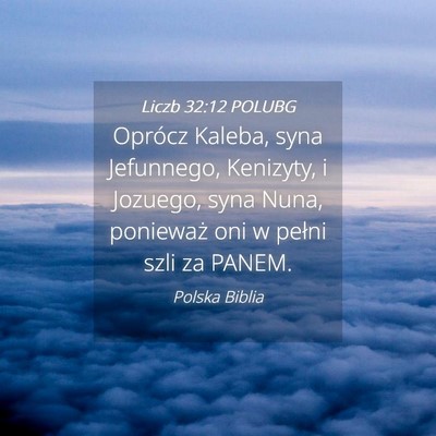 Picture 04 - Liczb 32:12 POLUBG - Oprócz Kaleba, syna Jefunnego, Kenizyty, i - Bible Verse Picture