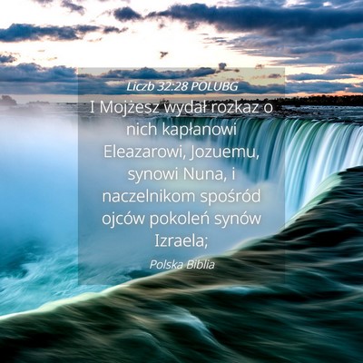Picture 04 - Liczb 32:28 POLUBG - I Mojżesz wydał rozkaz o nich kapłanowi - Bible Verse Picture