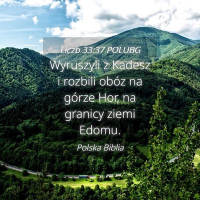 Picture 04 - Liczb 33:37 POLUBG - Wyruszyli z Kadesz i rozbili obóz na górze Hor, - Bible Verse Picture