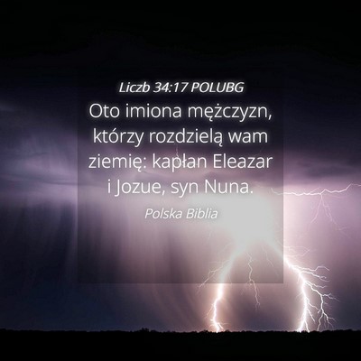 Picture 04 - Liczb 34:17 POLUBG - Oto imiona mężczyzn, którzy rozdzielą wam - Bible Verse Picture