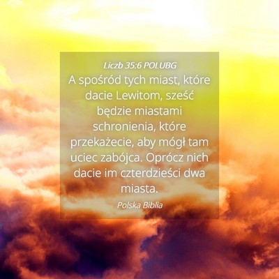 Picture 04 - Liczb 35:6 POLUBG - A spośród tych miast, które dacie Lewitom, - Bible Verse Picture