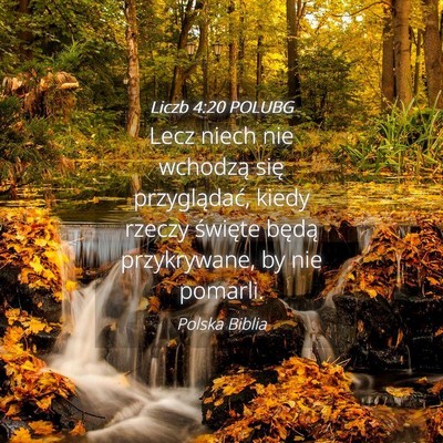 Picture 04 - Liczb 4:20 POLUBG - Lecz niech nie wchodzą się przyglądać, kiedy - Bible Verse Picture