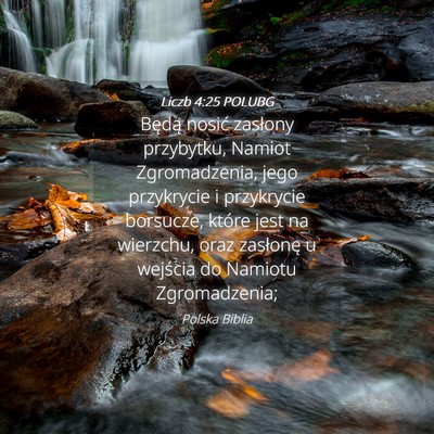 Picture 04 - Liczb 4:25 POLUBG - Będą nosić zasłony przybytku, Namiot - Bible Verse Picture