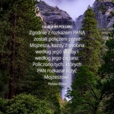 Picture 04 - Liczb 4:49 POLUBG - Zgodnie z rozkazem PANA zostali policzeni przez - Bible Verse Picture