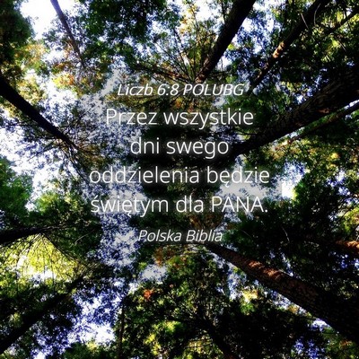 Picture 04 - Liczb 6:8 POLUBG - Przez wszystkie dni swego oddzielenia będzie - Bible Verse Picture