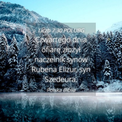 Picture 04 - Liczb 7:30 POLUBG - Czwartego dnia ofiarę złożył naczelnik synów - Bible Verse Picture