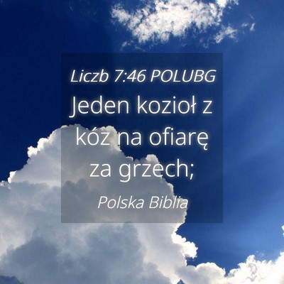 Picture 04 - Liczb 7:46 POLUBG - Jeden kozioł z kóz na ofiarę za - Bible Verse Picture