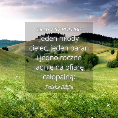 Picture 04 - Liczb 7:57 POLUBG - Jeden młody cielec, jeden baran i jedno roczne - Bible Verse Picture