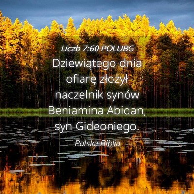 Picture 04 - Liczb 7:60 POLUBG - Dziewiątego dnia ofiarę złożył naczelnik - Bible Verse Picture