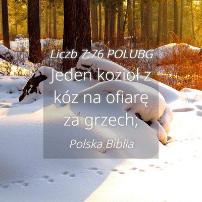 Picture 04 - Liczb 7:76 POLUBG - Jeden kozioł z kóz na ofiarę za - Bible Verse Picture