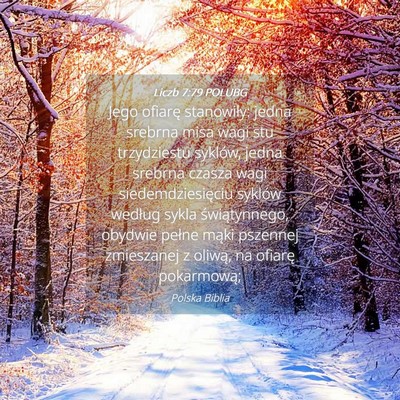 Picture 04 - Liczb 7:79 POLUBG - Jego ofiarę stanowiły: jedna srebrna misa wagi - Bible Verse Picture