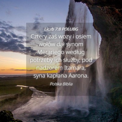 Picture 04 - Liczb 7:8 POLUBG - Cztery zaś wozy i osiem wołów dał synom - Bible Verse Picture