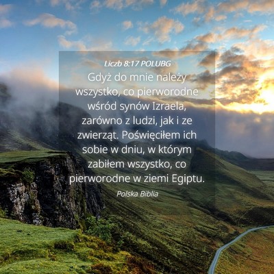 Picture 04 - Liczb 8:17 POLUBG - Gdyż do mnie należy wszystko, co pierworodne - Bible Verse Picture