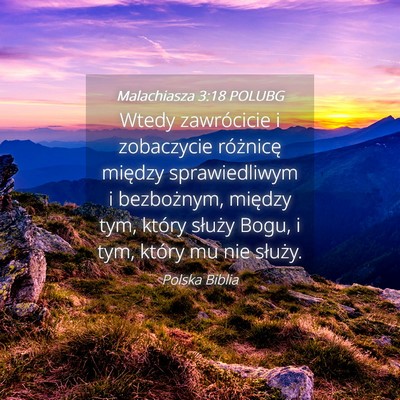 Picture 04 - Malachiasza 3:18 POLUBG - Wtedy zawrócicie i zobaczycie różnicę między - Bible Verse Picture