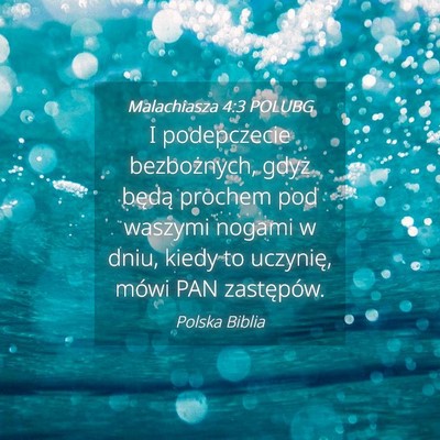 Picture 04 - Malachiasza 4:3 POLUBG - I podepczecie bezbożnych, gdyż będą prochem - Bible Verse Picture