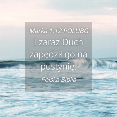 Picture 04 - Marka 1:12 POLUBG - I zaraz Duch zapędził go na - Bible Verse Picture