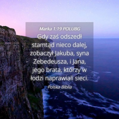 Picture 04 - Marka 1:19 POLUBG - Gdy zaś odszedł stamtąd nieco dalej, zobaczył - Bible Verse Picture