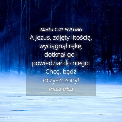Picture 04 - Marka 1:41 POLUBG - A Jezus, zdjęty litością, wyciągnął rękę, - Bible Verse Picture