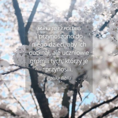 Picture 04 - Marka 10:13 POLUBG - I przynoszono do niego dzieci, aby ich dotknął, - Bible Verse Picture