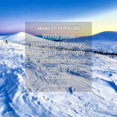 Picture 04 - Marka 11:14 POLUBG - Wtedy Jezus powiedział do niego: Niech już nikt - Bible Verse Picture