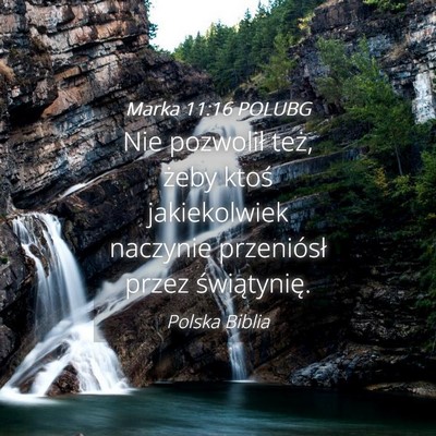 Picture 04 - Marka 11:16 POLUBG - Nie pozwolił też, żeby ktoś jakiekolwiek - Bible Verse Picture