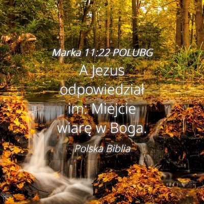 Picture 04 - Marka 11:22 POLUBG - A Jezus odpowiedział im: Miejcie wiarę w - Bible Verse Picture