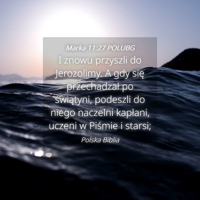 Picture 04 - Marka 11:27 POLUBG - I znowu przyszli do Jerozolimy. A gdy się - Bible Verse Picture