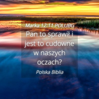Picture 04 - Marka 12:11 POLUBG - Pan to sprawił i jest to cudowne w naszych - Bible Verse Picture