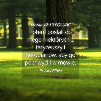 Picture 04 - Marka 12:13 POLUBG - Potem posłali do niego niektórych z faryzeuszy - Bible Verse Picture