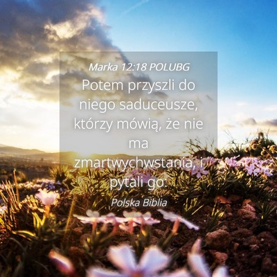 Picture 04 - Marka 12:18 POLUBG - Potem przyszli do niego saduceusze, którzy - Bible Verse Picture