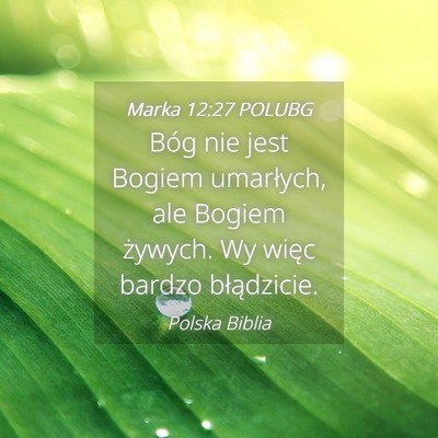 Picture 04 - Marka 12:27 POLUBG - Bóg nie jest Bogiem umarłych, ale Bogiem - Bible Verse Picture
