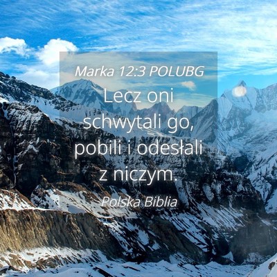 Picture 04 - Marka 12:3 POLUBG - Lecz oni schwytali go, pobili i odesłali z - Bible Verse Picture