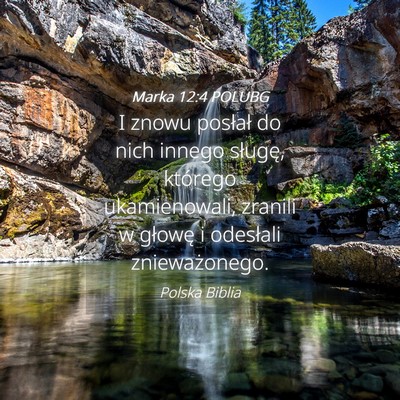 Picture 04 - Marka 12:4 POLUBG - I znowu posłał do nich innego sługę, którego - Bible Verse Picture