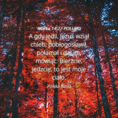 Picture 04 - Marka 14:22 POLUBG - A gdy jedli, Jezus wziął chleb, - Bible Verse Picture