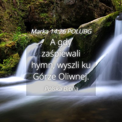 Picture 04 - Marka 14:26 POLUBG - A gdy zaśpiewali hymn, wyszli ku Górze - Bible Verse Picture