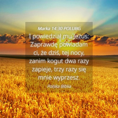 Picture 04 - Marka 14:30 POLUBG - I powiedział mu Jezus: Zaprawdę powiadam ci, - Bible Verse Picture