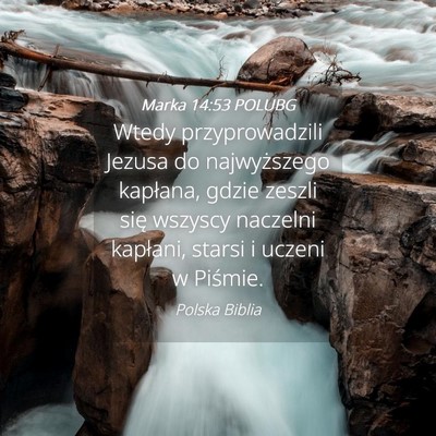Picture 04 - Marka 14:53 POLUBG - Wtedy przyprowadzili Jezusa do najwyższego - Bible Verse Picture