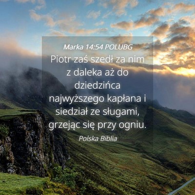 Picture 04 - Marka 14:54 POLUBG - Piotr zaś szedł za nim z daleka aż do - Bible Verse Picture