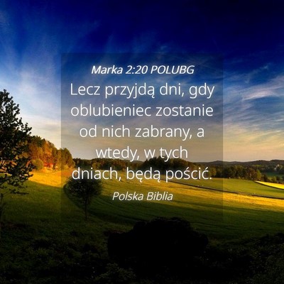 Picture 04 - Marka 2:20 POLUBG - Lecz przyjdą dni, gdy oblubieniec zostanie od - Bible Verse Picture