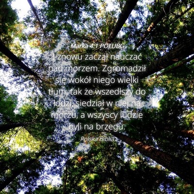Picture 04 - Marka 4:1 POLUBG - I znowu zaczął nauczać nad morzem. Zgromadził - Bible Verse Picture