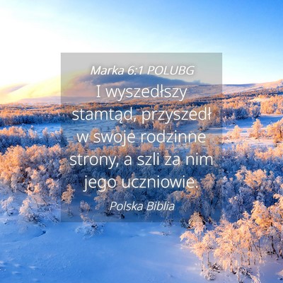 Picture 04 - Marka 6:1 POLUBG - I wyszedłszy stamtąd, przyszedł w swoje - Bible Verse Picture
