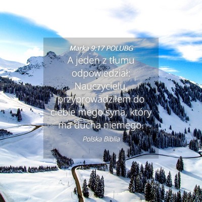 Picture 04 - Marka 9:17 POLUBG - A jeden z tłumu odpowiedział: Nauczycielu, - Bible Verse Picture