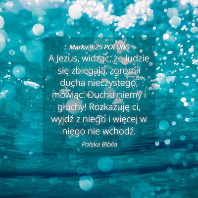 Picture 04 - Marka 9:25 POLUBG - A Jezus, widząc, że ludzie się zbiegają, - Bible Verse Picture