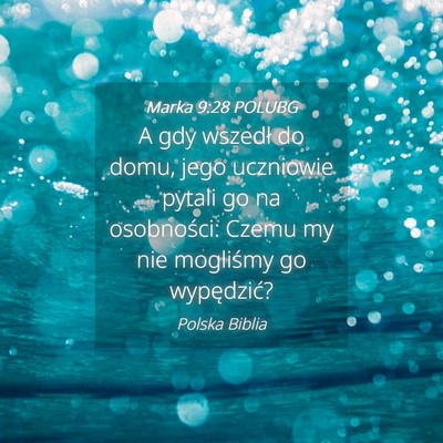Picture 04 - Marka 9:28 POLUBG - A gdy wszedł do domu, jego uczniowie pytali go - Bible Verse Picture