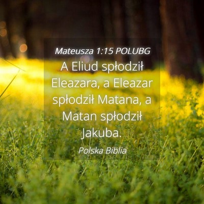 Picture 04 - Mateusza 1:15 POLUBG - A Eliud spłodził Eleazara, a Eleazar spłodził - Bible Verse Picture