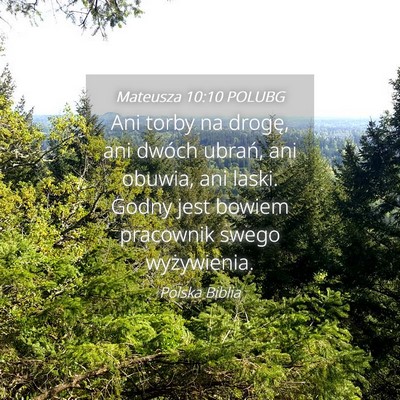 Picture 04 - Mateusza 10:10 POLUBG - Ani torby na drogę, ani dwóch ubrań, ani - Bible Verse Picture