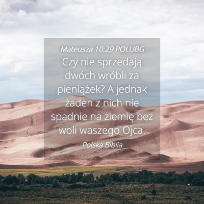 Picture 04 - Mateusza 10:29 POLUBG - Czy nie sprzedają dwóch wróbli za pieniążek? - Bible Verse Picture
