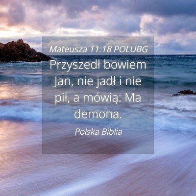 Picture 04 - Mateusza 11:18 POLUBG - Przyszedł bowiem Jan, nie jadł i nie pił, a - Bible Verse Picture